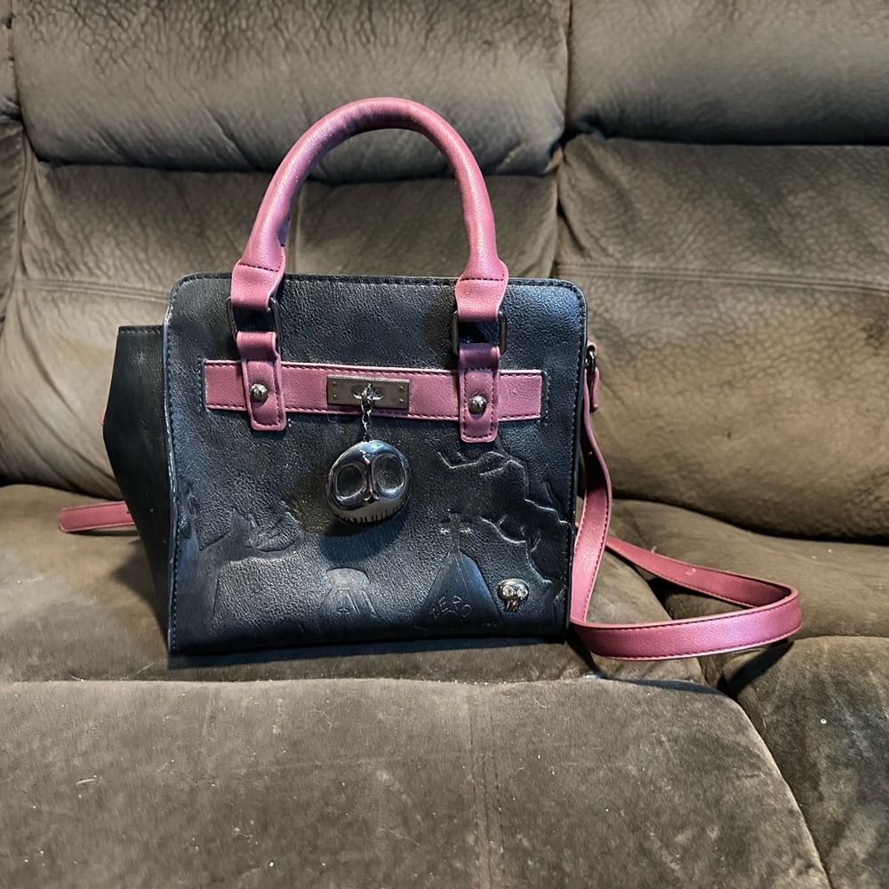 Disney Nightmare Before Christmas Elegant Black and Pink Women's Handbag